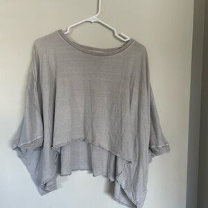 We The Free Oversized Layered Tunic Top - Light Gray